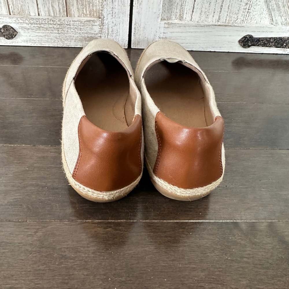 Clarks Collection Womens Canvas Espadrille Loafer Slip On Shimmer Nautical Tan 7 - Picture 2 of 7